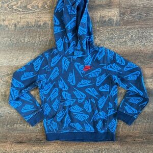 Nike Kids Blue and Red Logo Hoodie